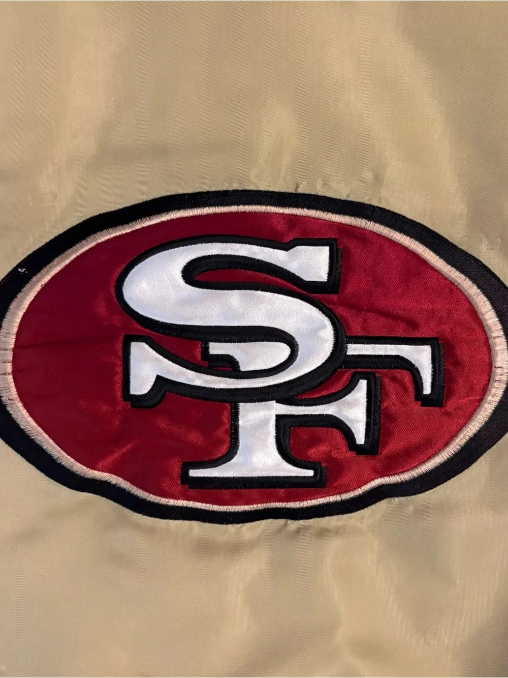 Rare Retro STARTER 1980-90s NFL San Francisco 49ers Hooded Gold Jacket Kids SmL